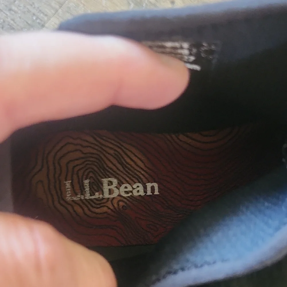 L.L. Bean Brown Suede & Dark Brown Mesh Ankle Booties with Burgundy Laces